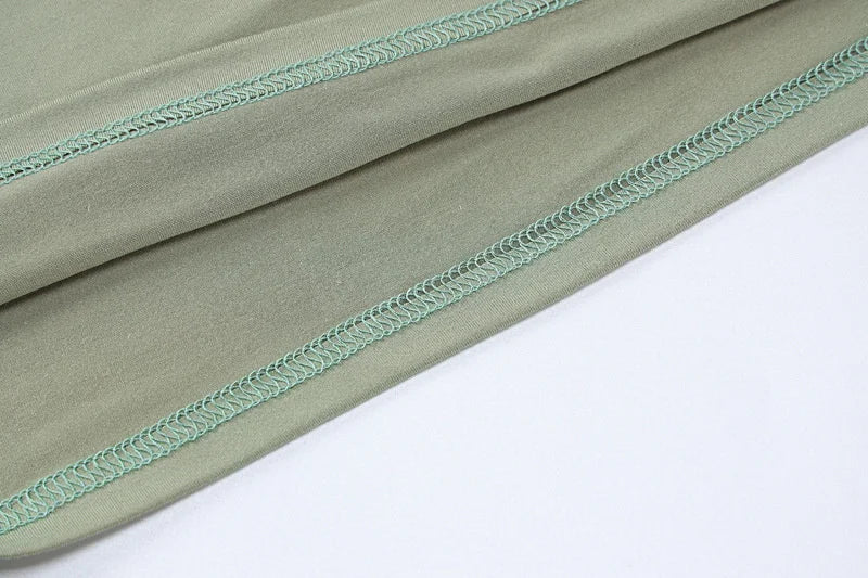 Sexy Two Piece Set Women Outfit Green Strapless Full Sleeve Crop Top And Mini Skirt Matching Sets Female Dress Set