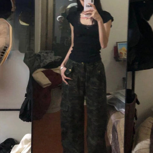 Load image into Gallery viewer, 2025 Y2k Aesthetic Lace Patchwork Crop Top Streetwear Harajuku Women Vintage U Neck T-shirt Streetwear Bow Bottoming Grunge Tees
