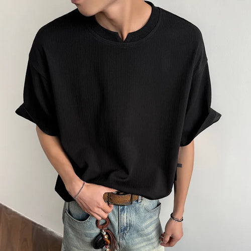 Load image into Gallery viewer, Men's T-shirts Short Sleeve Causal Clothing New Summer Casual V-neck Stripe LooseT-shirt Pullover Summer 2025 9W1565
