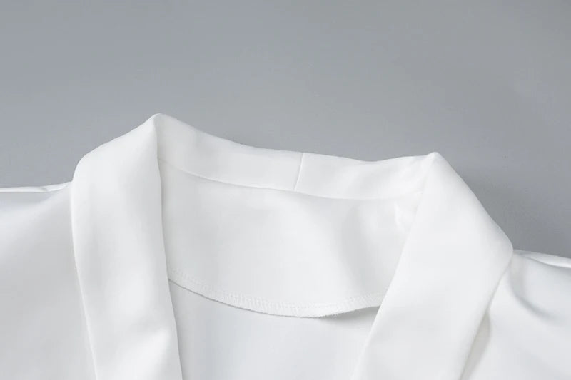 Women's Summer Solid Color Sexy Deep V Mini Dress Single Breasted  Long Sleeves Ruffled Edge Elegant Bodycon Dresses