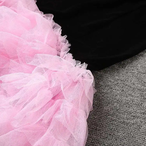 Load image into Gallery viewer, Women Green Mesh Ruffles Hem Big Size Knee-Length Dress New Round Neck Short Sleeve Fashion Spring Summer 2025 CPG2904
