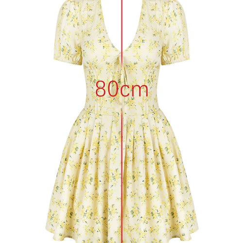 Load image into Gallery viewer, Fashion Summer Dresses 2024 Sexy V Neck Puff Sleeve Tulle Dress Fluffy Print Holiday Party Dress Casual A Line Dress
