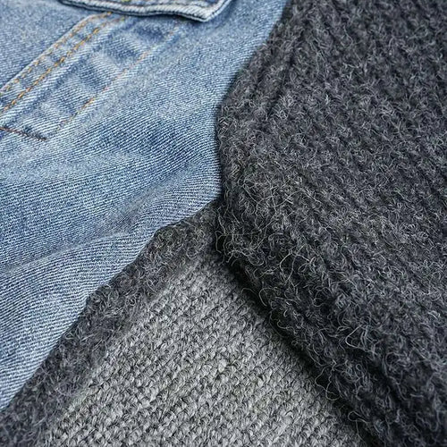 Load image into Gallery viewer, Gray Denim Big Size Design Knitting Cardigan Sweater V-Neck Long Sleeve Women New Fashion Tide Spring Autumn 2025 CP3517
