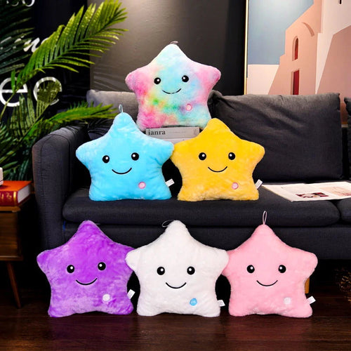 Load image into Gallery viewer, About 20CM Creative Luminous Star Plush Toys Lovely Glowing Colorful Stars Plushie Doll Led Light Toys for Children Girlfriend
