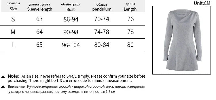 Long Sleeve High Waist Sexy Mini Dress For Women Autumn Winter New Solid O Neck Bodycon Club Party Dress Elegant