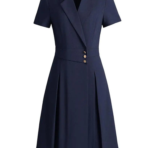 Load image into Gallery viewer, Women Solid Elegant Single Breasted Suit Dress 2024 Summer New Fashion Clothing High Waist Slim Short Sleeved Party Blazer Dress
