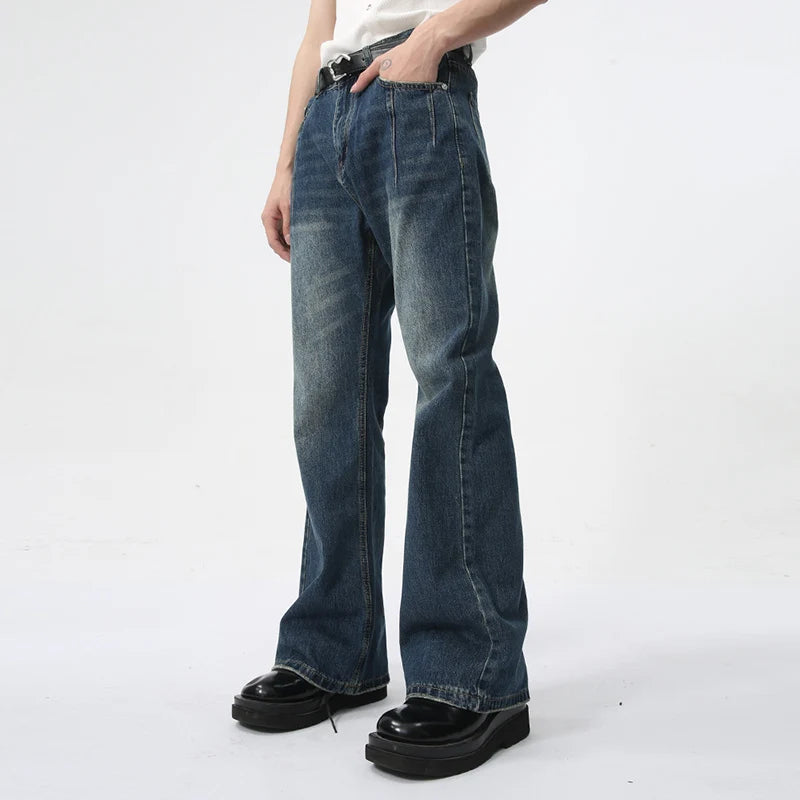 Summer Trendy Denim Pants High Street Washed Floor Mopped Jeans Men's Wear Trend Casual Male Trousers 9C5976