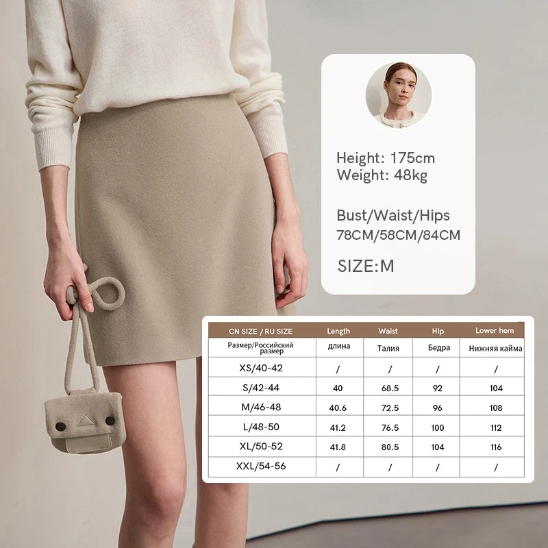 Minimalist Mini Skirt 2025 Winter New Solid Color Short A-line Women's Skirt Versatile Casual Wool Clothing Ladies 12524026