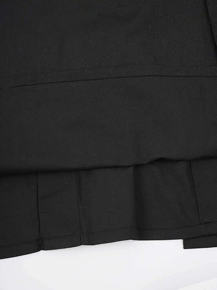 High Waist Black Pleated Botton Shaped Elegant Midi Half-body Skirt Women Fashion Tide New Spring Autumn 2025 CPG1936