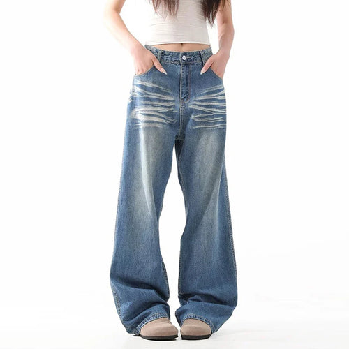 Load image into Gallery viewer, Men&#39;s Jeans New Summer Cat Whisker Washed Trendy Straight Wide Leg Stylish Gradient Color Male Causal Trousers 9W1968
