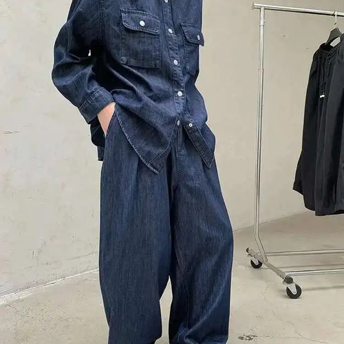 Load image into Gallery viewer, Women Blue Deniim Vintage Big Size Casual Blouse New Lapel Long Sleeve Shirt Fashion Tide Spring Autumn 2025 1DH8350
