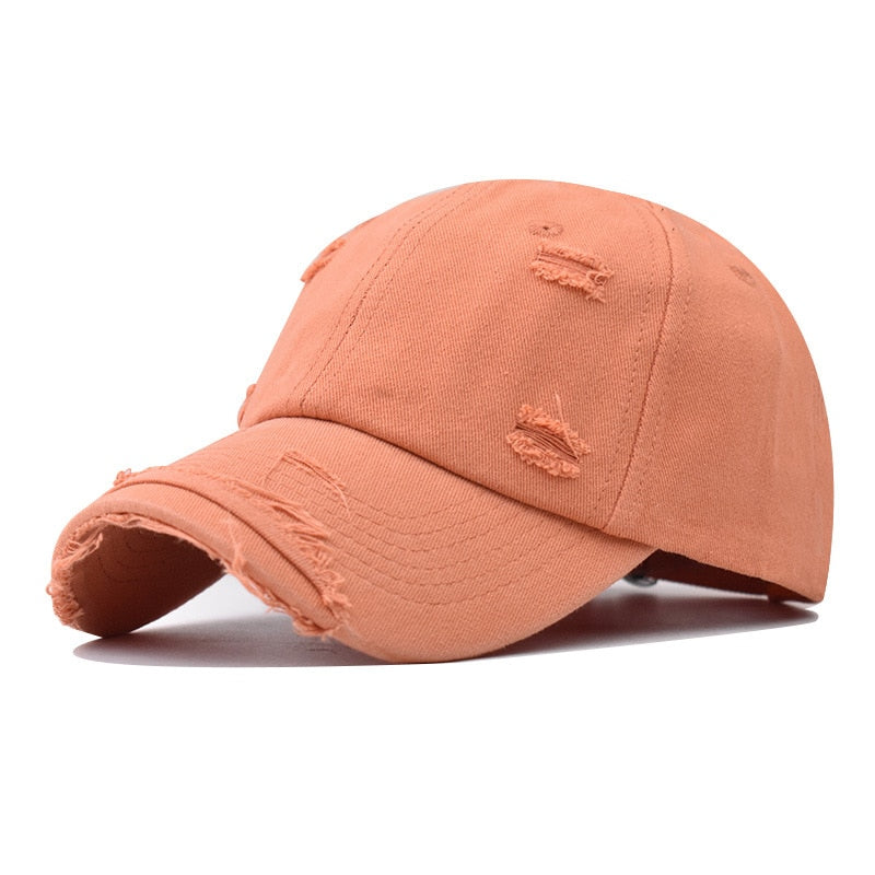 Cotton Summer Baseball Caps Holes Solid Trucker Hat Snapback Bone Fashion Casual Adjustable Dad Cap for Men Women