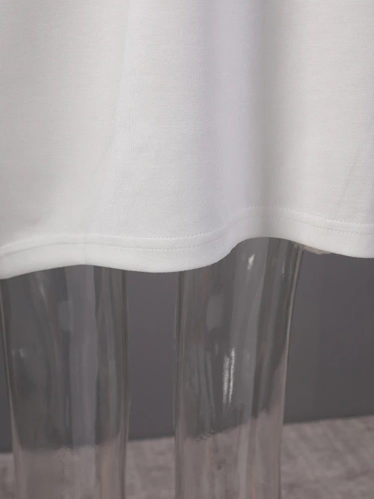 Women Black White Brief Big Size Casual Mini Dress New Round Neck Short Sleeve Fashion Tide Spring Summer 2025 1DH5840