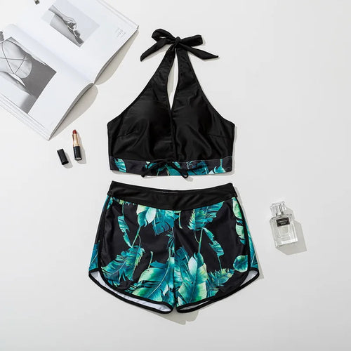 Load image into Gallery viewer, Curve Swimsuit Women Two Pieces Swimswear Plus Larges Big Size Swim Suits Plussize Bathing Beachwear Wear For Female
