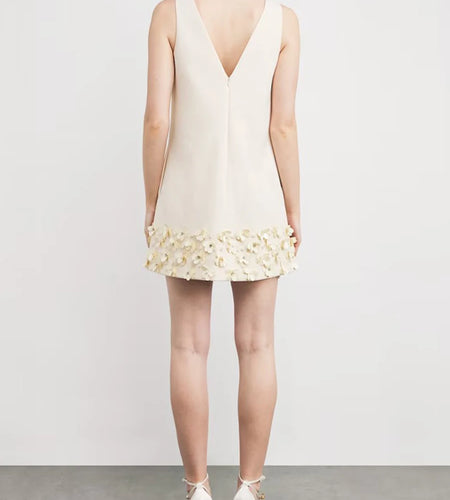 Solid Loose Spliced Beading Elegant Dresses for Women V Neck Sleeveless Basics Dress Female Fashion Clothing New