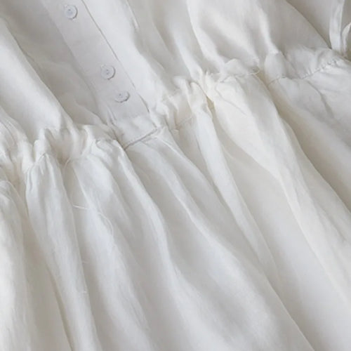 Load image into Gallery viewer, Summer Elegant Dress Women Casual Medium Long Simple Style Vintage Dresses Female Draw String Sash Loose Shirt Dress Elegant
