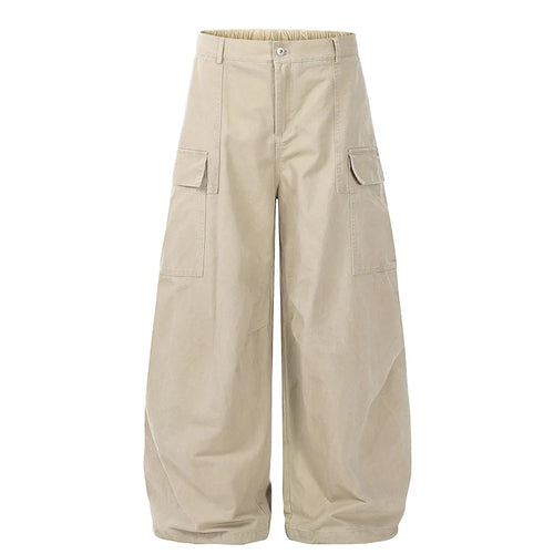 Load image into Gallery viewer, Men's Cargo Pants New American Style Straight Wide Leg Stylish Solid Color Multi Pockets Trendy Male Causal Bottoms 9W1930
