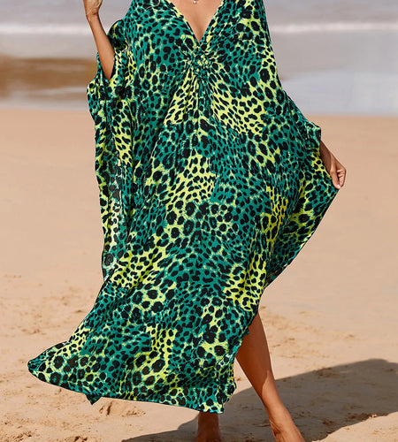 Sexy Zebra Printed V Neck Tunic Beach Cover Up Cover-ups Beach Dress Beach Wear Beachwear Beach Long Dress Female Women V4159