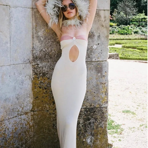 Load image into Gallery viewer, Sexy Sleeveless Hollow Out Patchwork Bodycon Dress Women's Backless Elegant Party Club Evening Dress Summer New 2024
