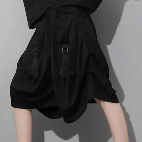 Load image into Gallery viewer, High Elastic Waist Black Pockets Bandage Wide Leg Pants New Loose Fit Trousers Women Fashion Spring Summer 2025 1DF4794
