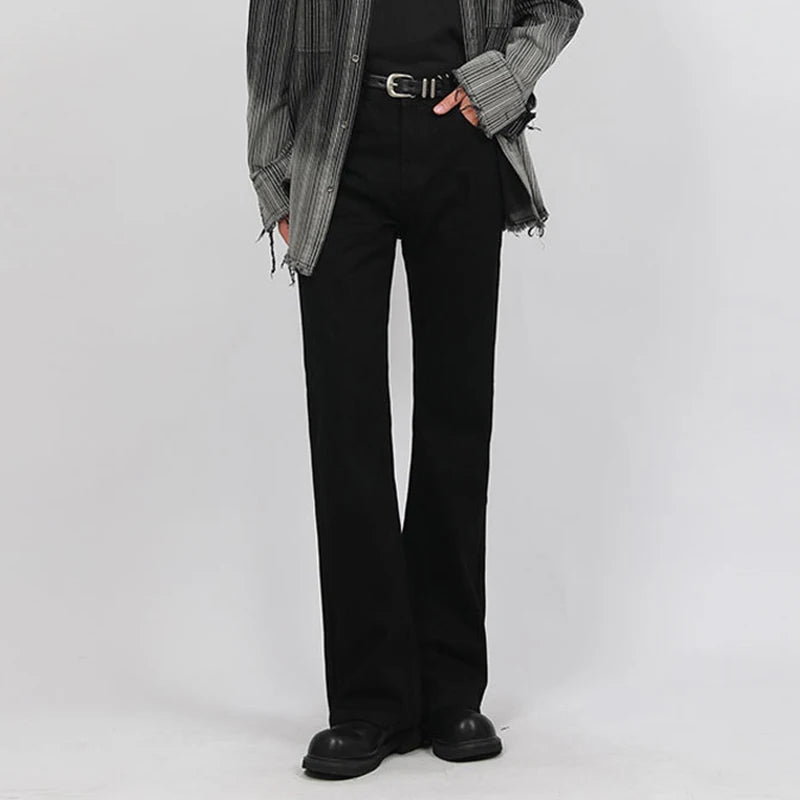 Male Denim Pants New American Cleanfit Micro Flared Jeans Men's Simple Slimming Straight Leg Trousers Trendy 2025 9W1426