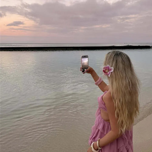 Load image into Gallery viewer, Rose Halter Backless Sexy Mini Dress Women Pink Off-shoulder Strapless Sleeveless High Waist Club Party Beach Dress
