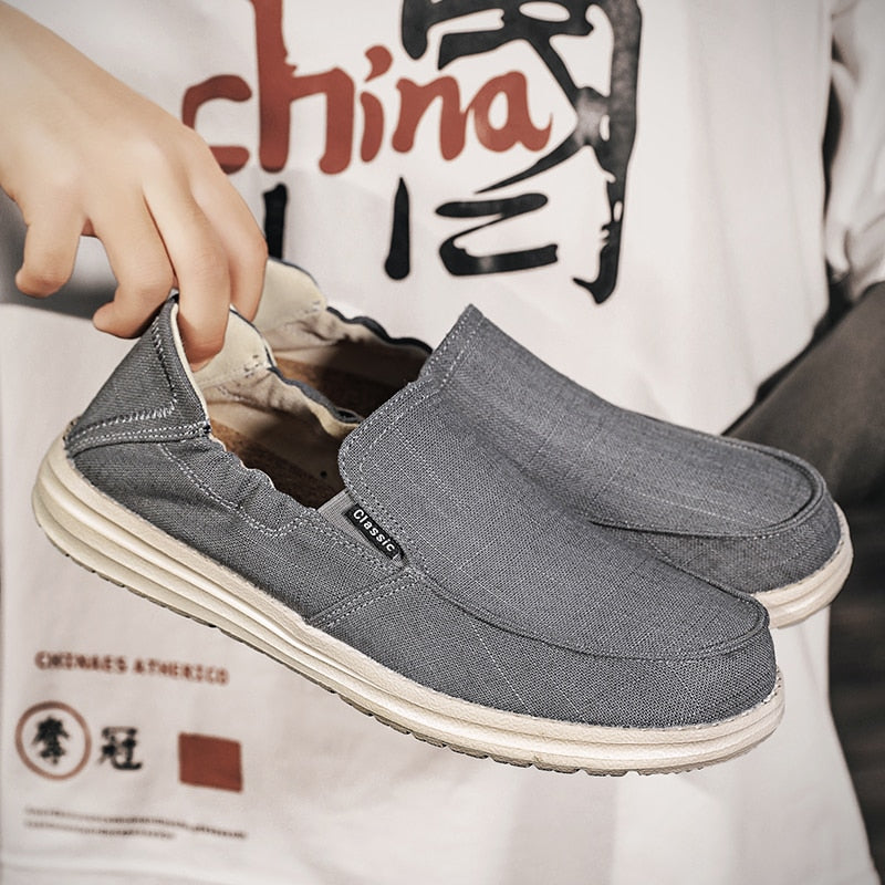 Men's Casual Shoes Canvas Breathable Loafers Men Male Comfortable Outdoor Walking Shoes Classic Loafers Men Sneakers