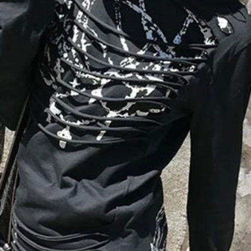 Load image into Gallery viewer, Y2k Aesthetic Vintage Slim Fit T-Shirt Women Streetwear Printing Hip Hop Goth Tops Harajuku Vintage Hollow Out Grunge Tees 2025
