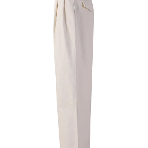 Load image into Gallery viewer, High Waist Beige Brief Pocket Pleated Long Wide Leg Pants New Trousers Women Fashion Tide Spring Autumn 2025 26D5510
