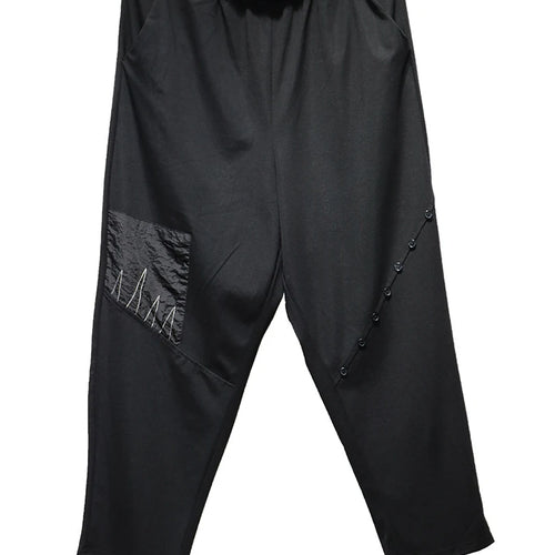 Load image into Gallery viewer, High Elastic Waist Patch Button Splice Harem Calf-Length Pants New Trousers Women Fashion Tide Spring Autumn 2025  1DJ1615
