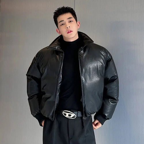 Load image into Gallery viewer, Winter Men&#39;s Cotton Padded Coat Wear Rib Cuff Zipper Loose New Fashion Male Solid Color 2024 Korean Style Trend 9C3395
