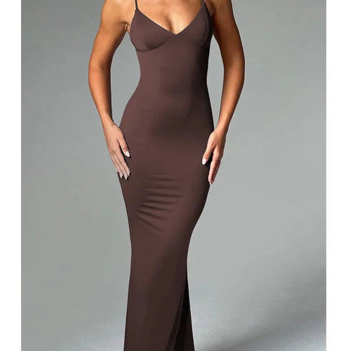 Load image into Gallery viewer, Sexy Sleeveless Slim Fit Pleated Dress For Women Backless Tight Fitting Maxi Vestidos Elegant Party Club Evening Dress
