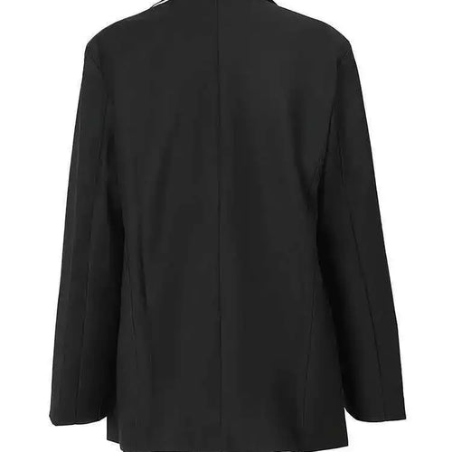 Load image into Gallery viewer, Women Black Ribbon Big Size Color-block Blazer New Lapel Long Sleeve Loose Fit Jacket Fashion Spring Autumn 2025 1DF3066
