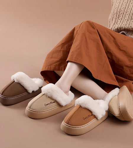 Women's Boots 2025 New Winter Shoes For Women Fur Boots Winter Slip On Botas Mujer Fashion Furry Indoor Outwear Brown Botines