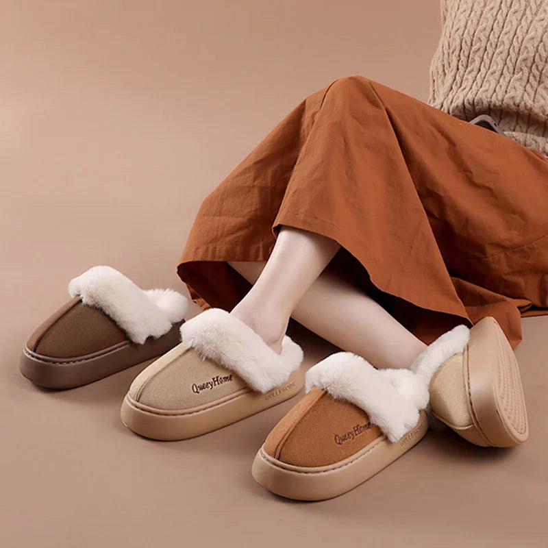 Women's Boots 2025 New Winter Shoes For Women Fur Boots Winter Slip On Botas Mujer Fashion Furry Indoor Outwear Brown Botines