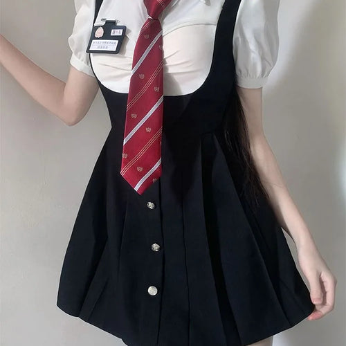 Load image into Gallery viewer, Autumn Preppy Style School Polo Shirt Dress Women Japanese Harajuku Sweet Long Sleeve Mini Short Dresses
