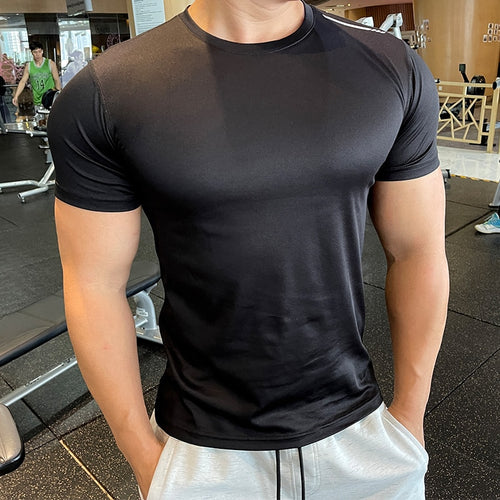 Load image into Gallery viewer, Gym Shirts Men Tranning Run Football Jerseys Workout Causal Print Quick Drying Tshirt Compression Polyester Short Sleeve
