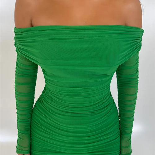 Load image into Gallery viewer, Off-shoulder Long Sleeve Sexy Maxi Dress For Women Autumn New Strapless Backless Bodycon Ruched Party Long Dress
