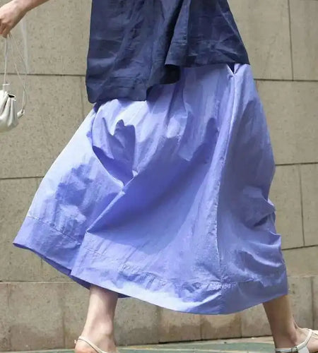 High Waist Purple Coffee Pleated Pocket Casual A-line Half-body Skirt Women Fashion Tide New Spring Autumn 2025 1DH5613