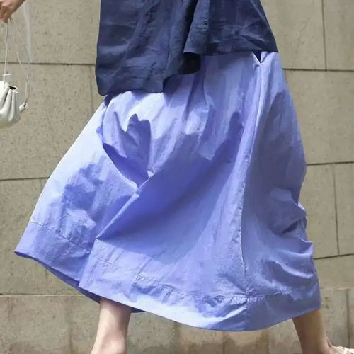 Load image into Gallery viewer, High Waist Purple Coffee Pleated Pocket Casual A-line Half-body Skirt Women Fashion Tide New Spring Autumn 2025 1DH5613
