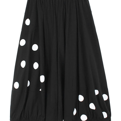 Load image into Gallery viewer, High Elastic Waist Black Dot Printed Irregular Long Wide Leg Pants New Trousers Women Fashion Spring Autumn 2025 1DH9642

