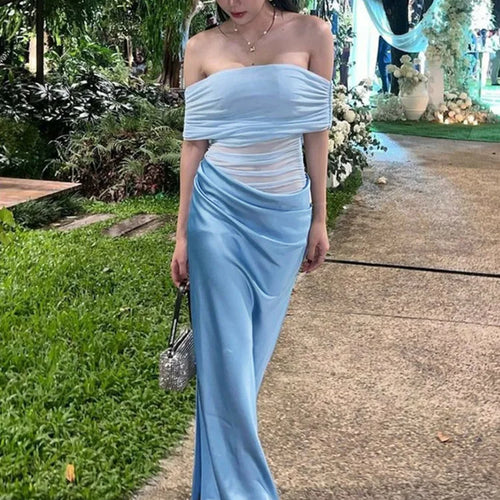 Load image into Gallery viewer, Off-shoulder Strapless Backless Sexy Maxi Dress For Women Gown Fashion Elegant Sleeveless Ruched Club Long Dress
