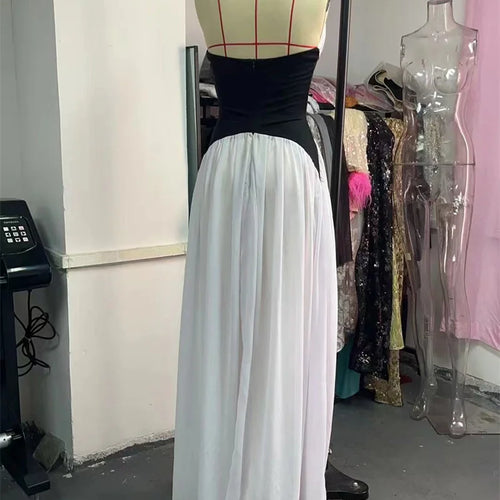 Load image into Gallery viewer, Halter Deep V Neck Backless Sexy Maxi Dress Women Gown Fashion Patchwork Sleeveless High Waist Club Party Long Dress
