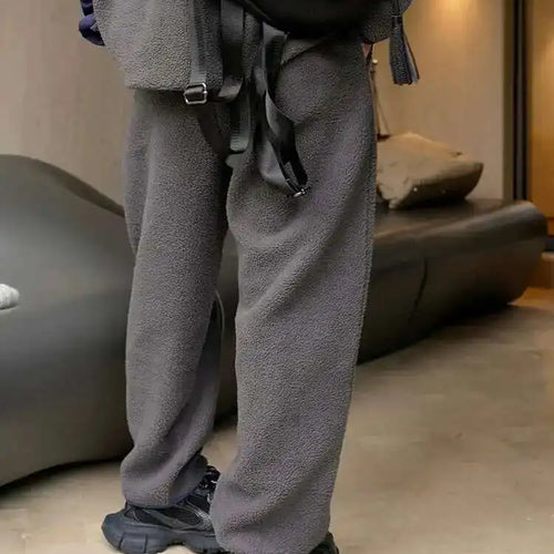 Load image into Gallery viewer, High Elastic Waist Gray Brief Thick Long Wide Leg Pants New Loose Fit Trousers Women Fashion Autumn Winter 2025 1DH1187
