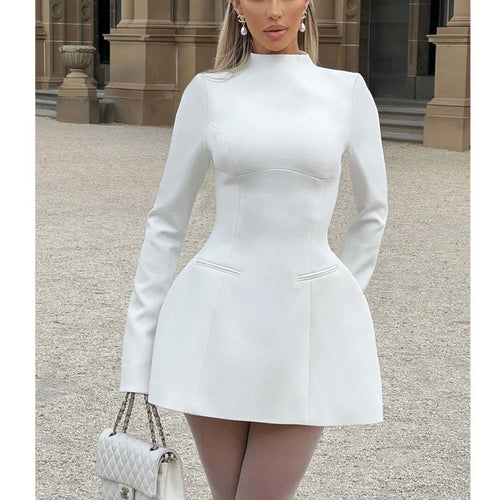 Load image into Gallery viewer, Elegant Long Sleeved Bodycon Women Dress Sexy Slim Backless Mini Vestido Autumn And Winter New 2025 Party Evening Dress
