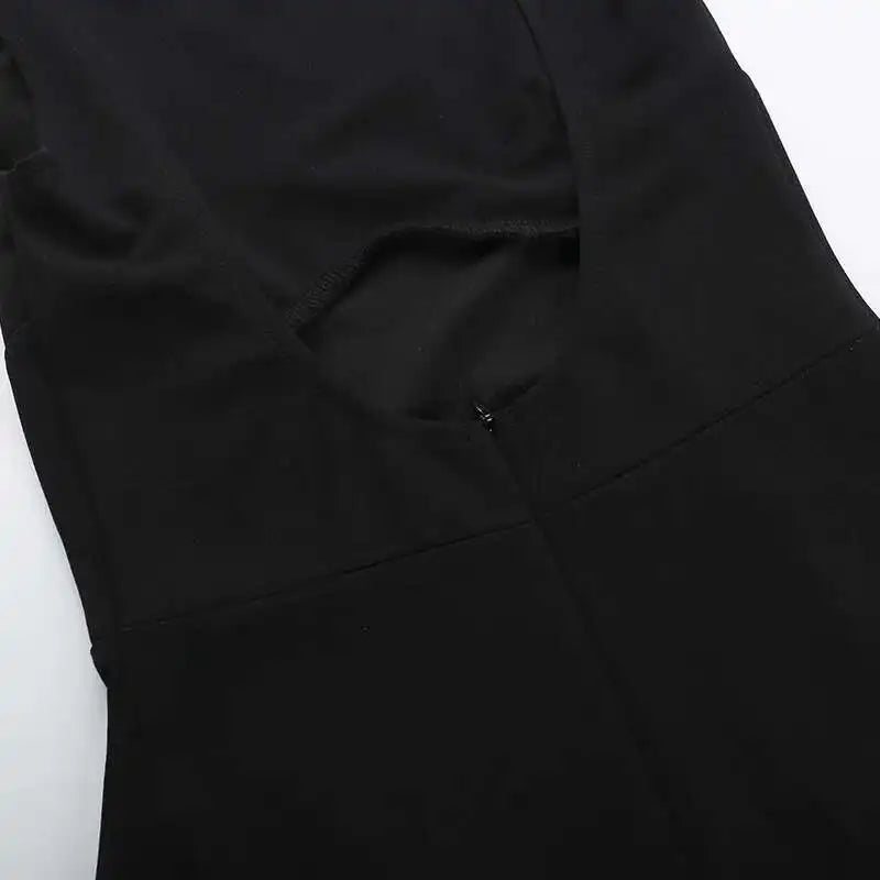 Elegant Backless Mini Tank Dress For Women Fashion Black O Neck Sleeveless Club Party A-line Basics Sexy Dress New