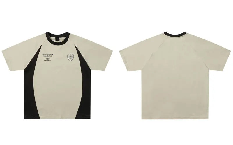 Vintage Tshirt Y2K Graphic Printed Patchwork Racing Sports Streetwear T-Shirts Hip Hop Harajuku Casual Baggy Cotton Tops Tee