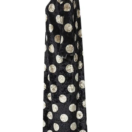 Load image into Gallery viewer, Women Black Dot Velvet Big Size Elegant Dress New Round Neck Long Sleeve Loose Fit Fashion Tide Spring Autumn 2025 1DH2819
