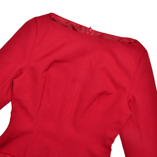 Load image into Gallery viewer, Autumn Women's Clothing 2024 Red Long Seelve Dress Sexy Elegant A Line Party Dresses with Bow O Neck Birthday Dress
