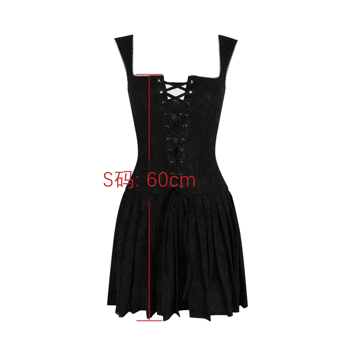 Lace Up One Piece Dresses for Women 2023 Vintage Embroidery A Line Pleated Dress Mini Xmas Birthday Party Dress Sexy